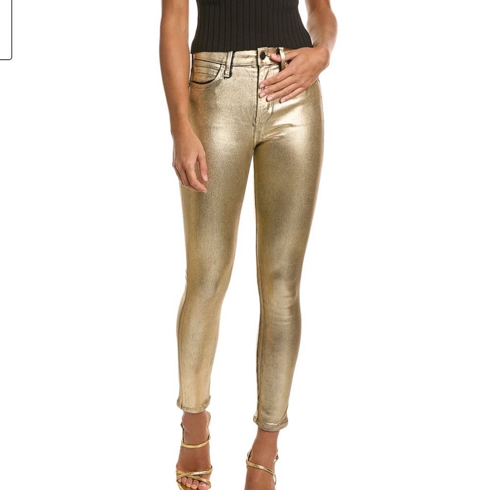 BCBGMaxAzria Gold Skinny Jeans with Metallic Finish